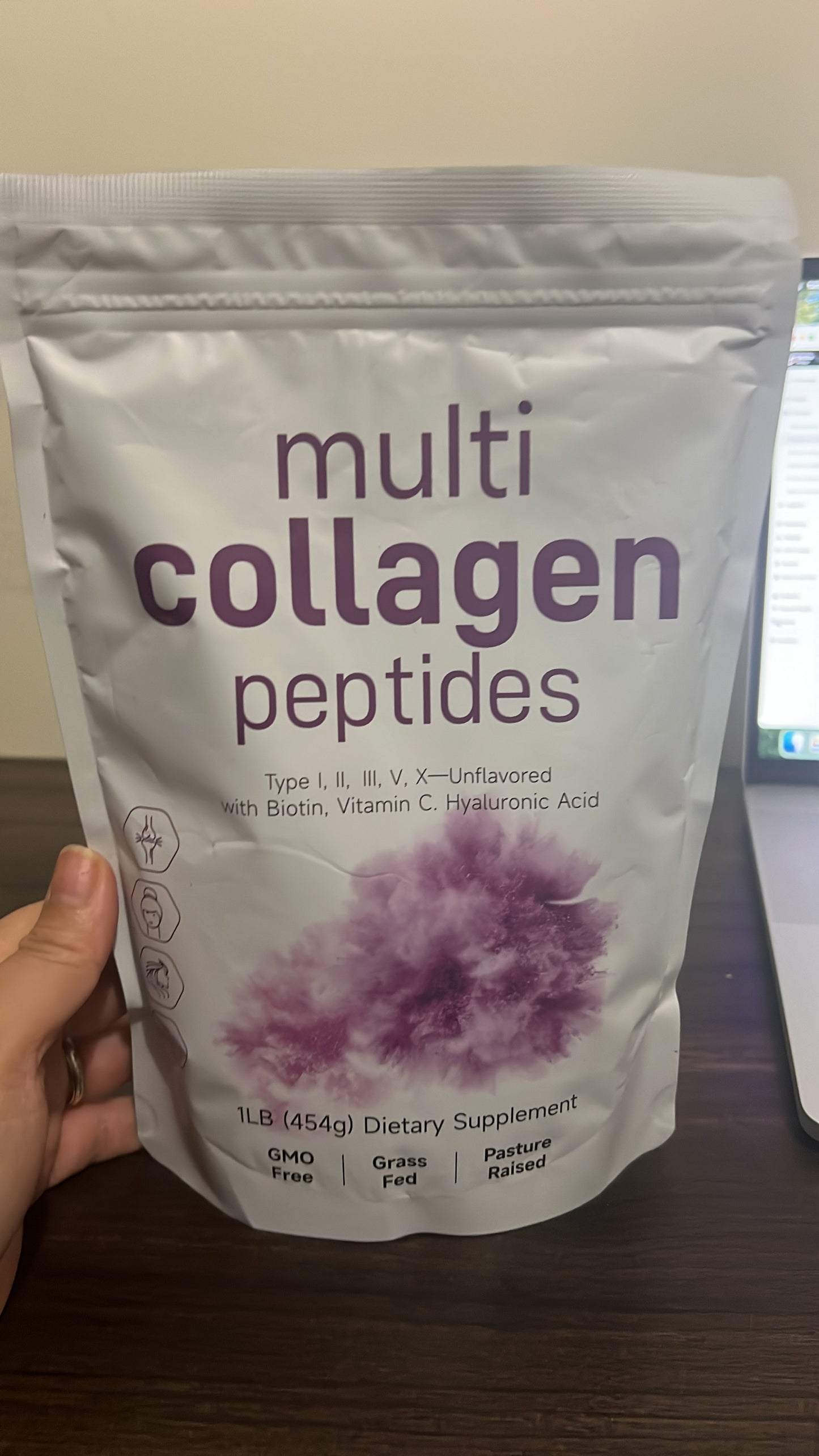 Multi Collagen Peptides – Type I, II, III, V, X with Biotin, Vitamin C & Hyaluronic Acid