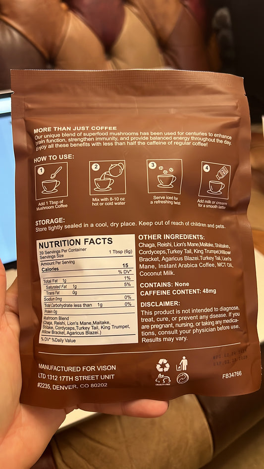 Acential Labs Mushroom Coffee | Energy, Recovery & Stress Relief