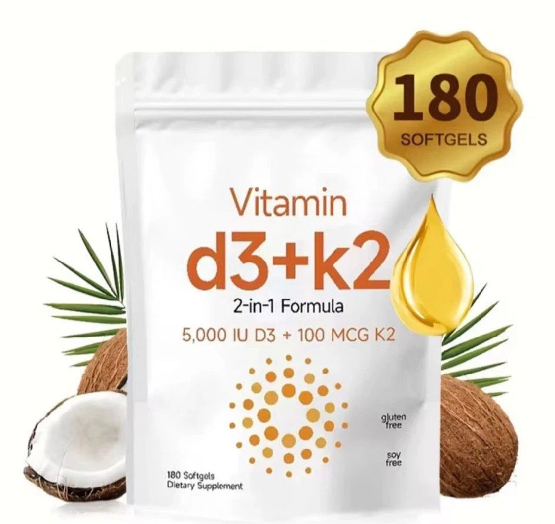 Vitamin D3 + K2 Bundle – 360 Softgels (2 x 180) | 100% Pure Natural | Best Deal Huge Savings
