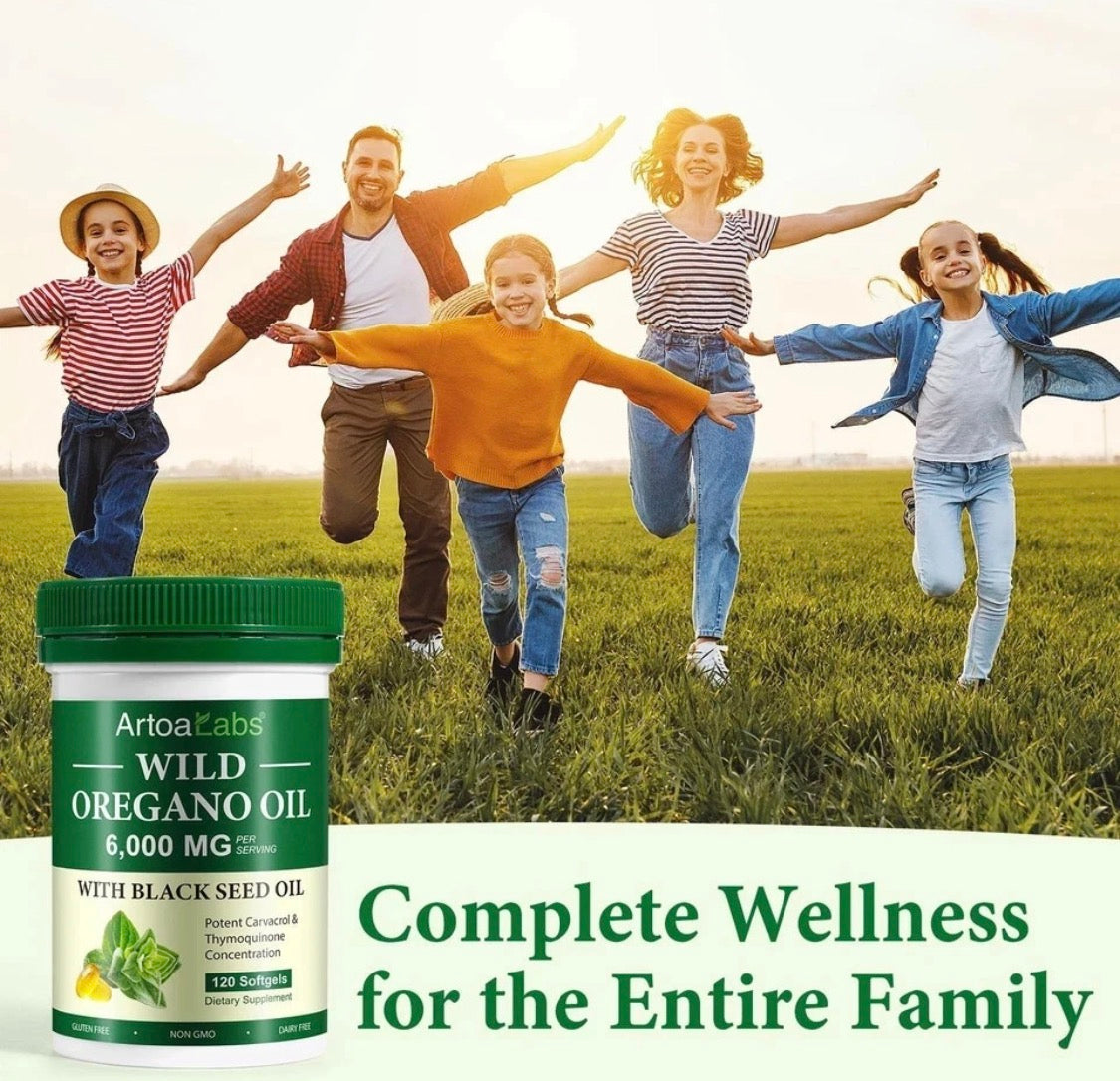 Wild Oregano Oil 6,000mg with Black Seed Oil – 120 Softgels