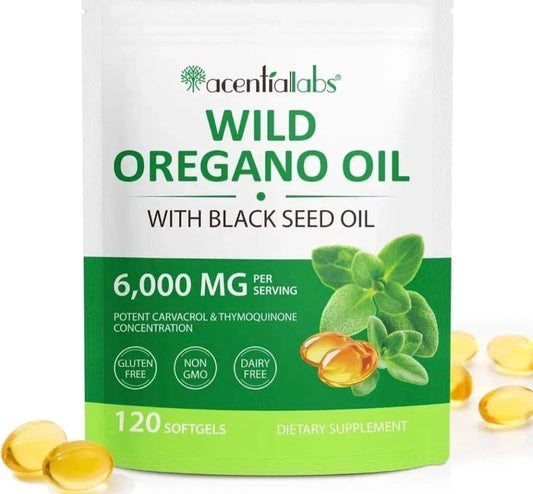 Wild Oregano Oil 6,000mg with Black Seed Oil – 120 Softgels