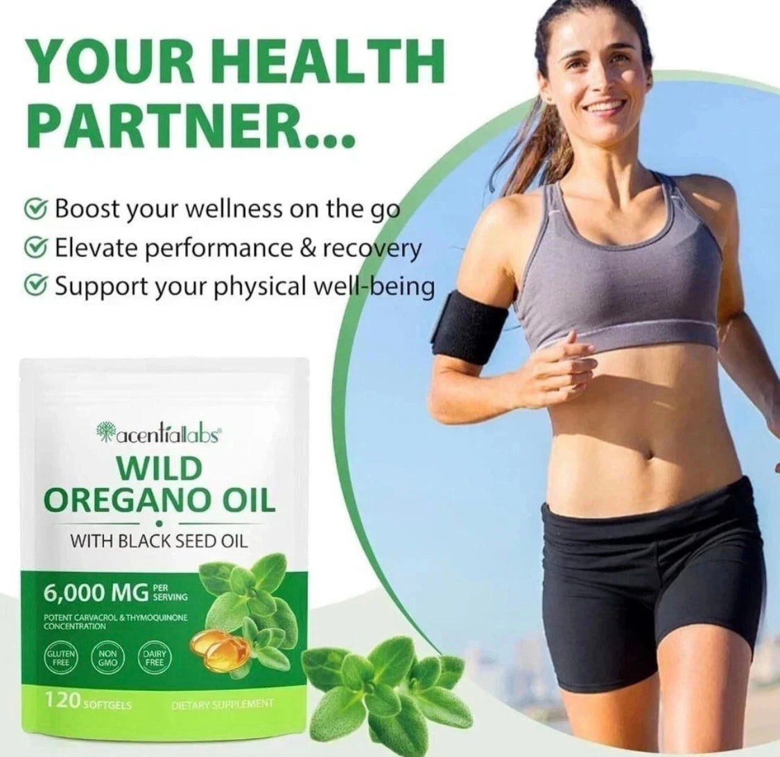 Wild Oregano Oil 6,000mg with Black Seed Oil – 120 Softgels