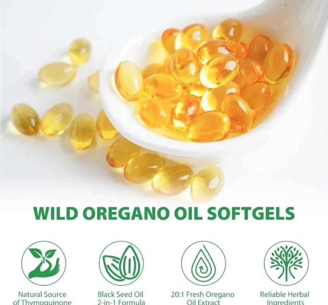 Wild Oregano Oil 6,000mg with Black Seed Oil – 120 Softgels