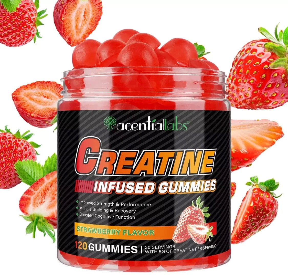 CREATINE INFUSED GUMMIES 120 STRAWBERRY FLAVOR