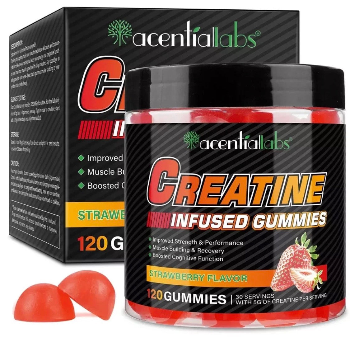 CREATINE INFUSED GUMMIES 120 STRAWBERRY FLAVOR