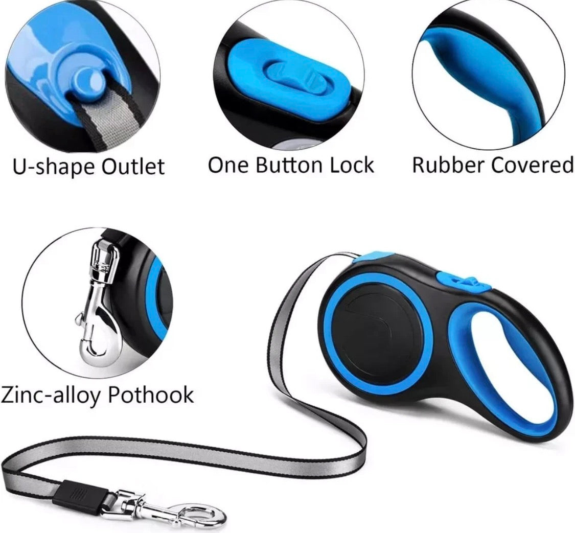 Retractable Dog Lead Extendable Training dog Leash Pet Leads 3 M 5M