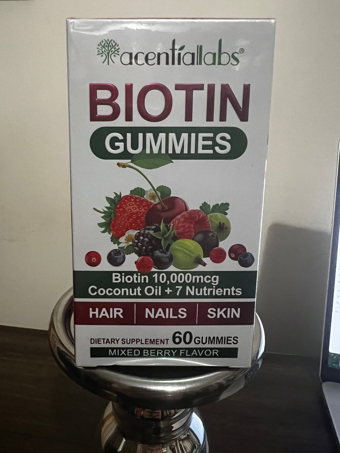 Biotin Gummies 10,000mcg with Coconut Oil & 7 Nutrients – Hair, Nails & Skin