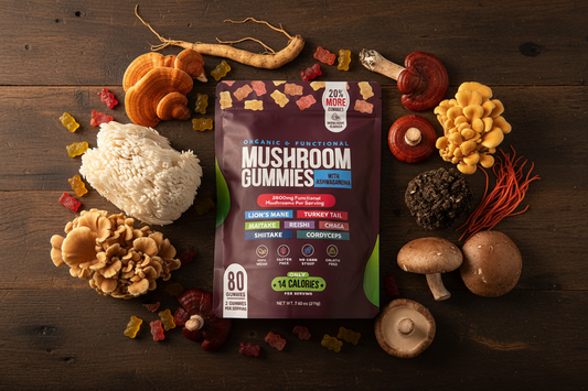 Mushroom Gummies Flat Lay