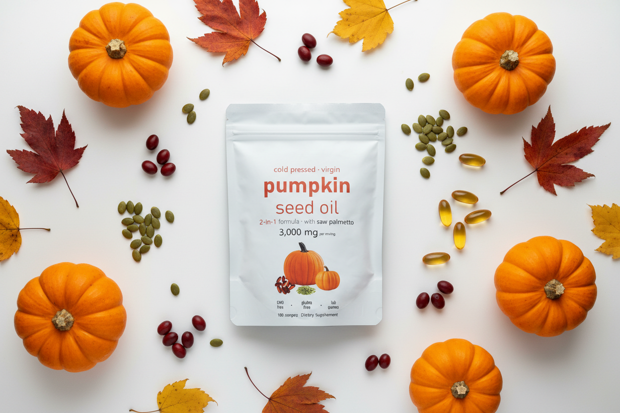 Pumpkin Seed Oil Flat Lay