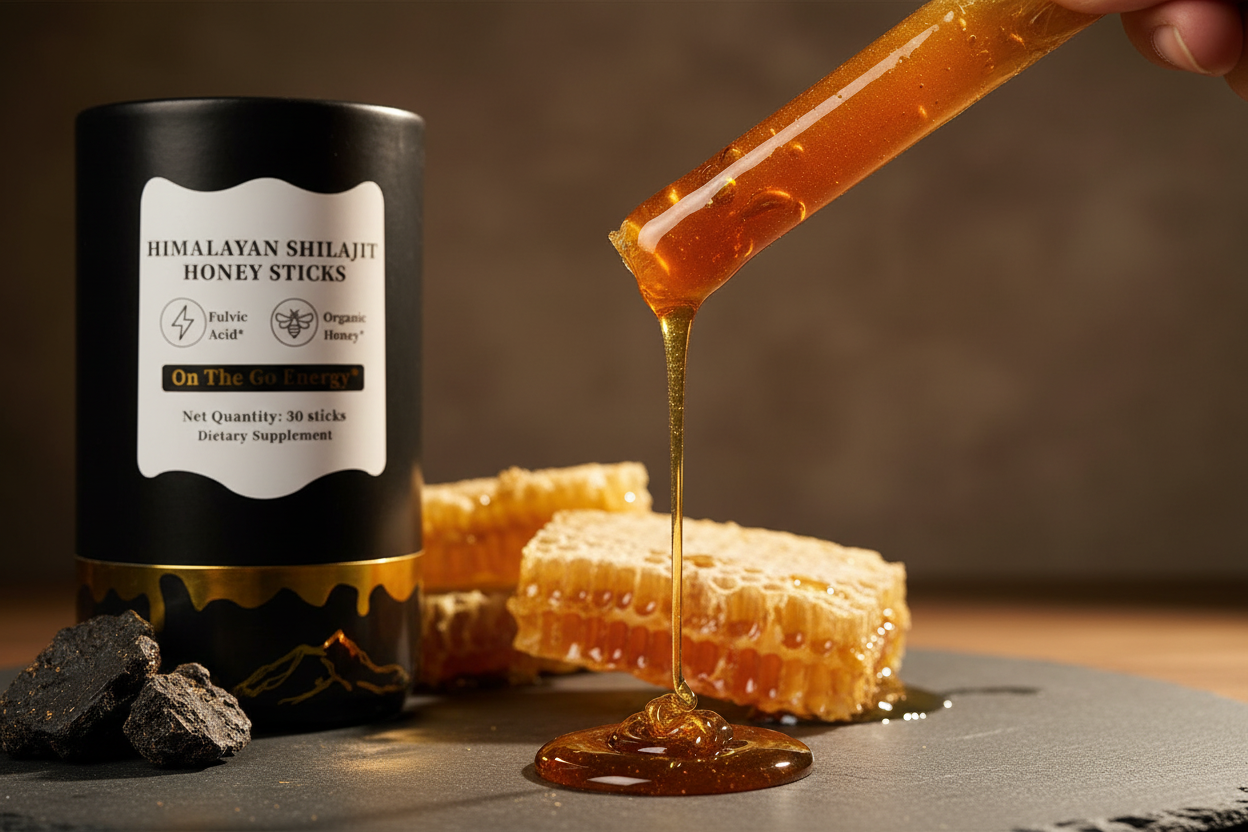 Shilajit Honey Sticks Close Up